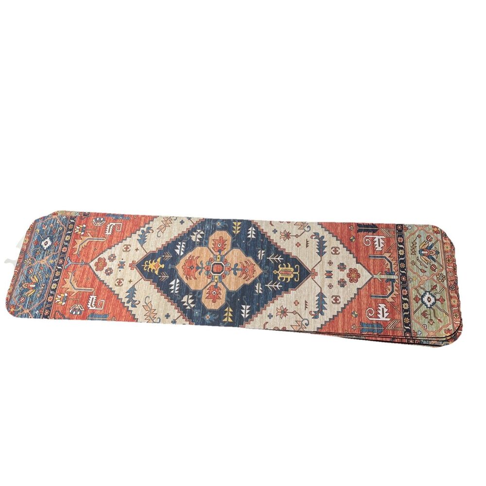 Non-Slip Carpet Stair Treads for Wooden Steps Set of 6 , 30''X8 geometric design
